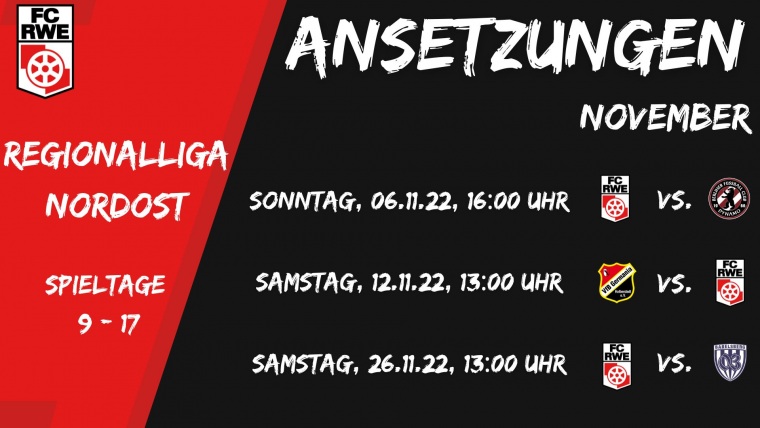 Ansetzungen Spieltage 9-17